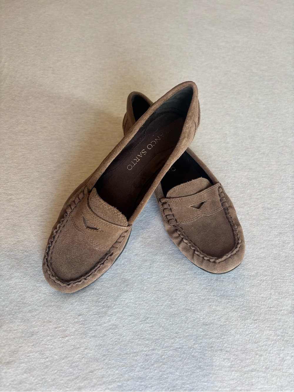 Franco Sarto Brown Suede Penny Loafers- Arlie